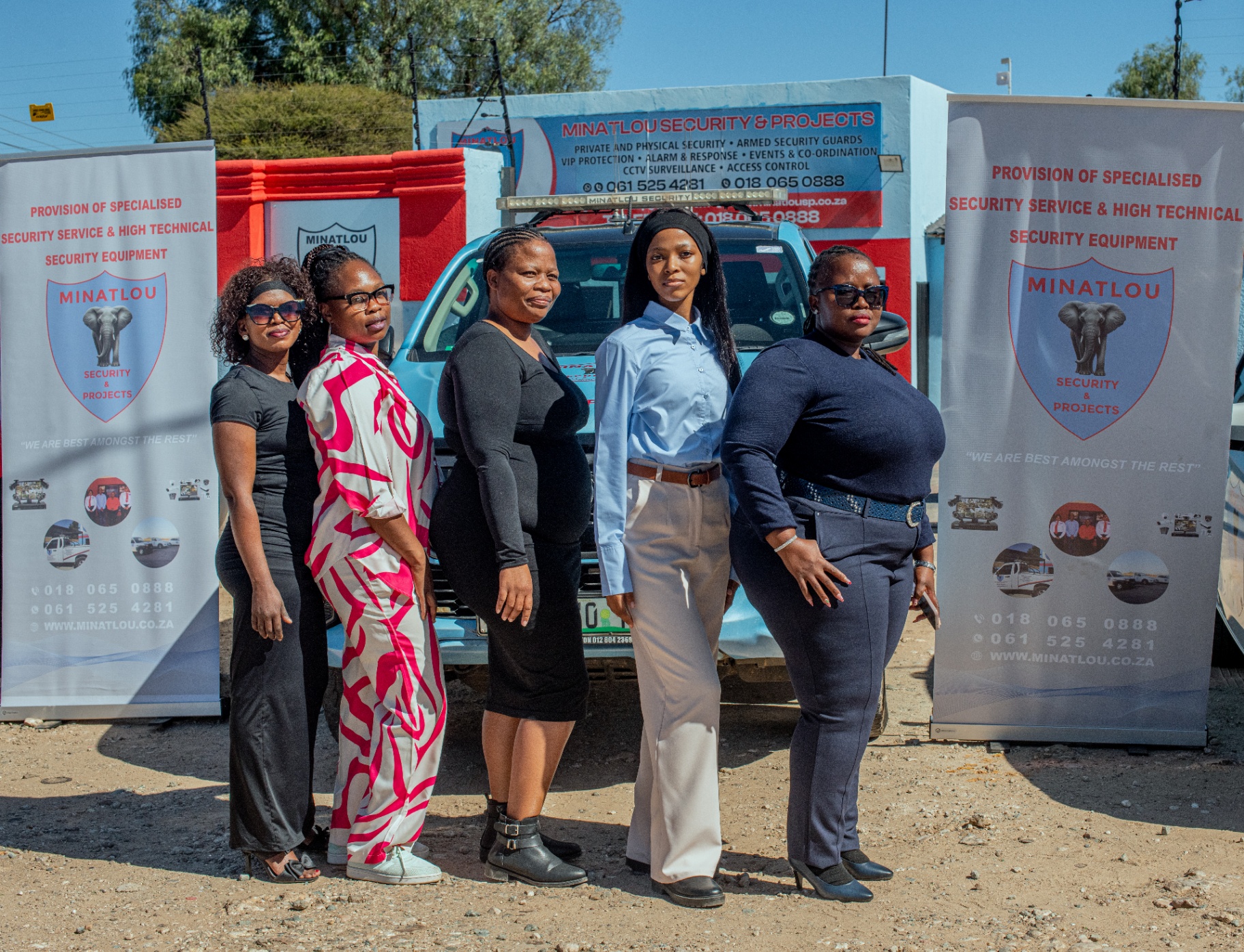 Members of the Minatlou Security & Projects administration and operations team